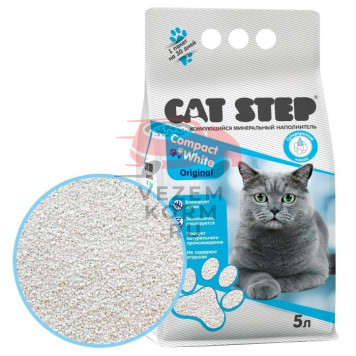 Наполнитель для кошек CAT STEP Compact White Original комкующийся, минеральный-0